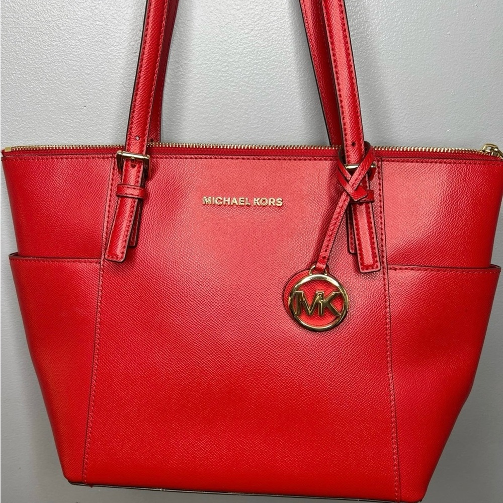 Red Michael Kors Tote Bag